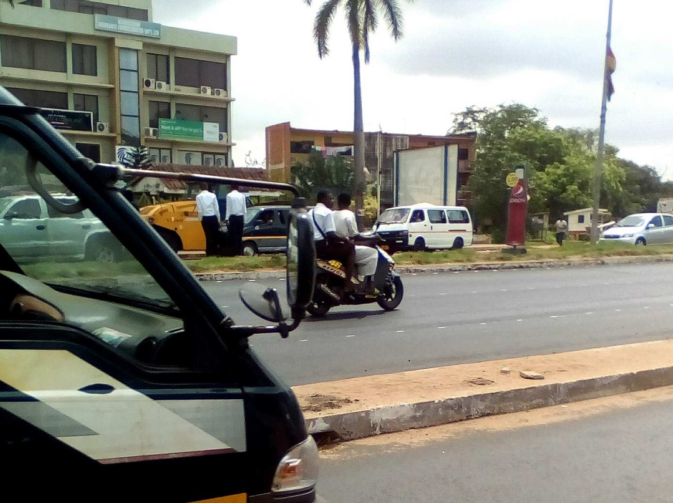 Mobil trotro bus stop at Kanda, Accra