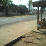 Trotro bus stop at Osu Danquah Circle, Accra