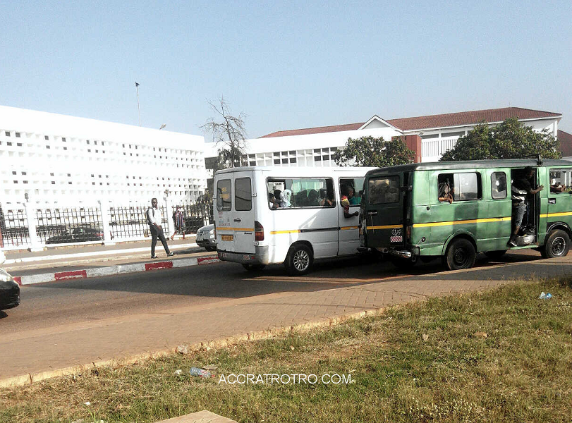 trotro buses on the High street Accra