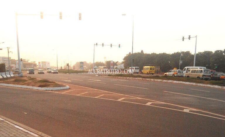 Early morning trotro buses at Labadi