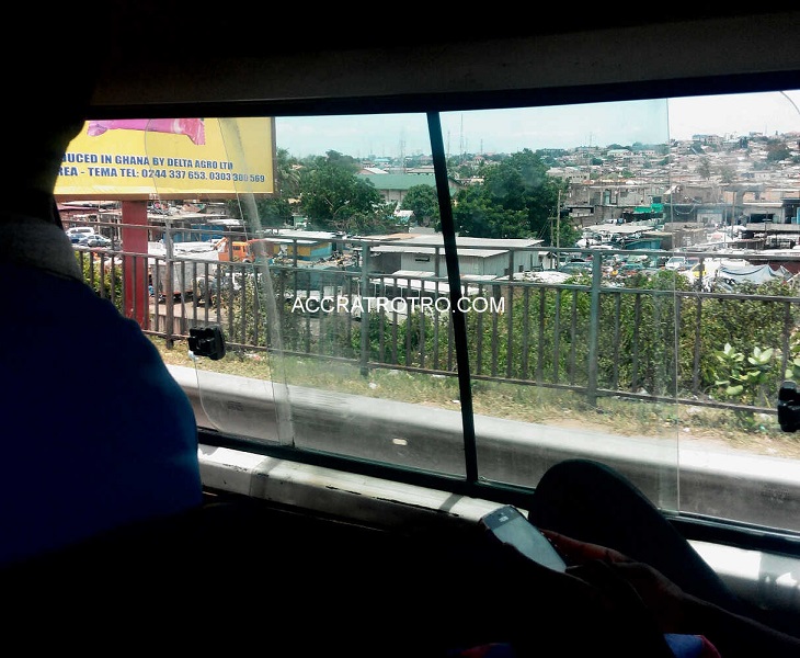 Southern Alajo township seen from a trotro bus