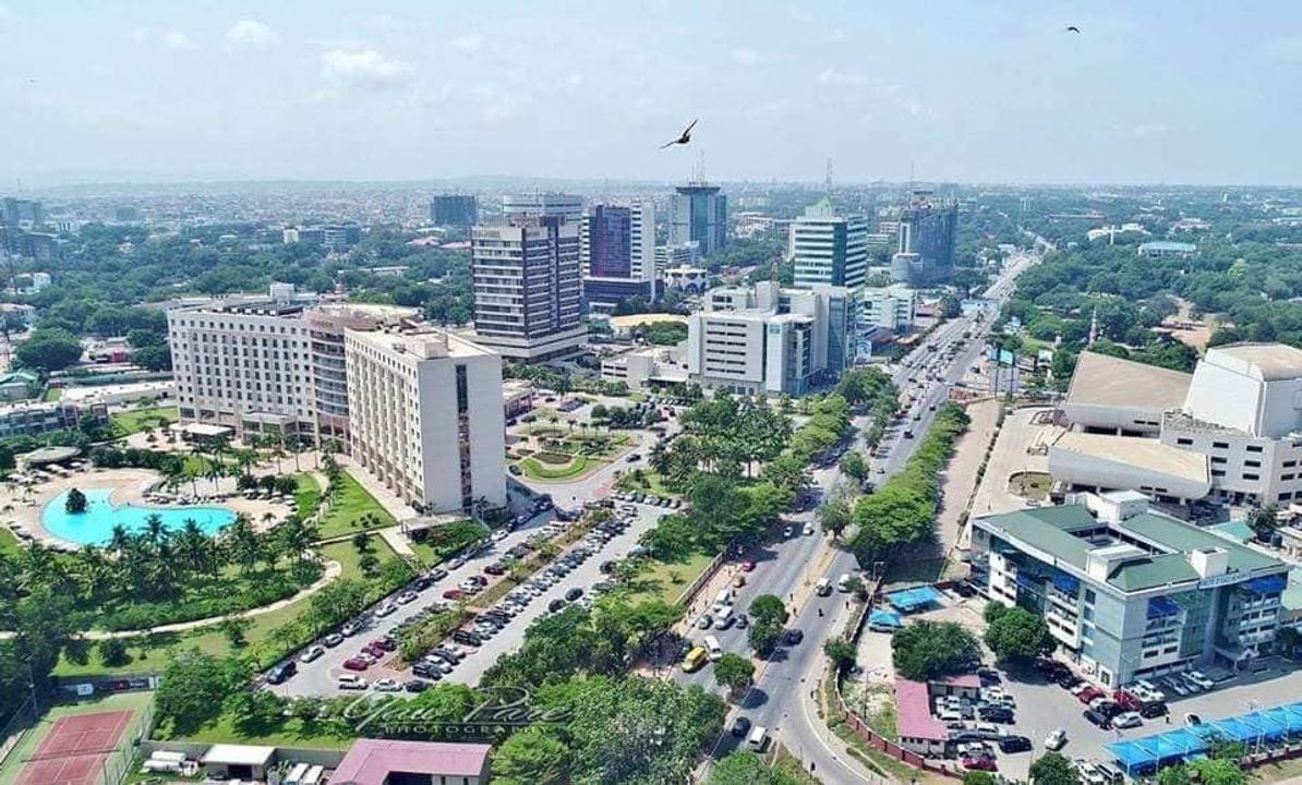 Capital of Ghana liberation road-aerial-view