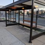 bus stop bus Baltimore evening