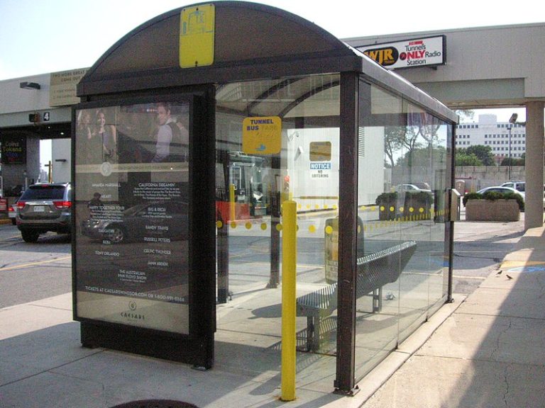 bus stop bus in Canada north America