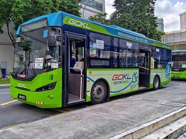 bus approaching a stop