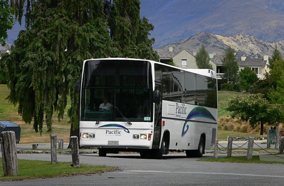 bus waiting for schedule in the city