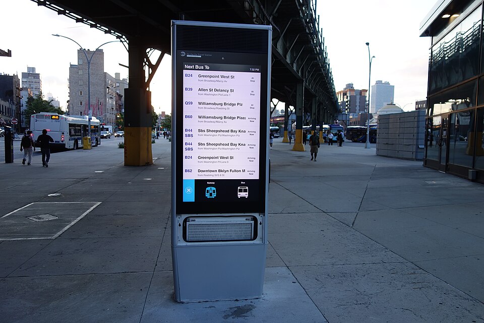 bus information kiosk schedule