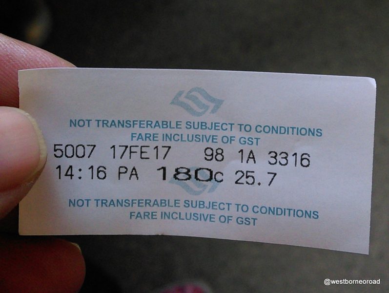 bus ticket showing schedule