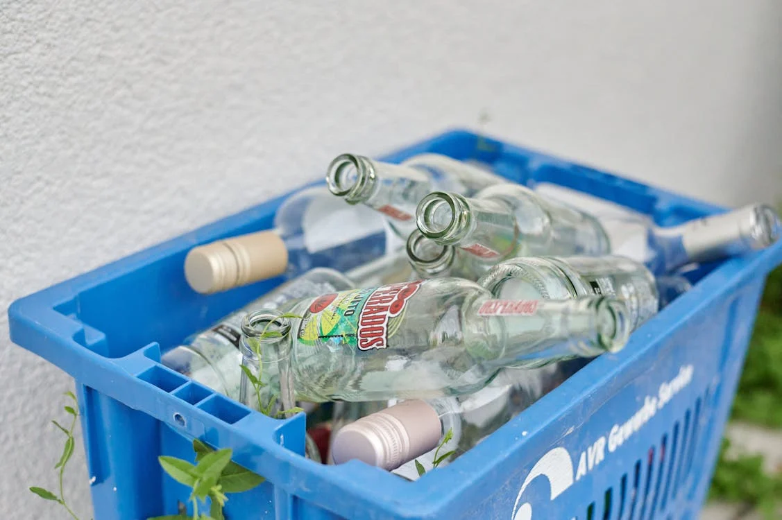 plastic waste in a basket