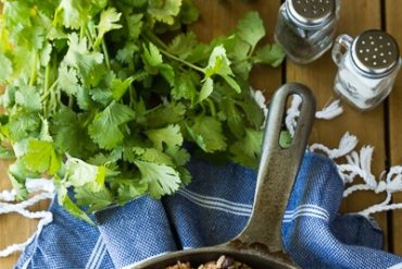 rice beans food in frying pan