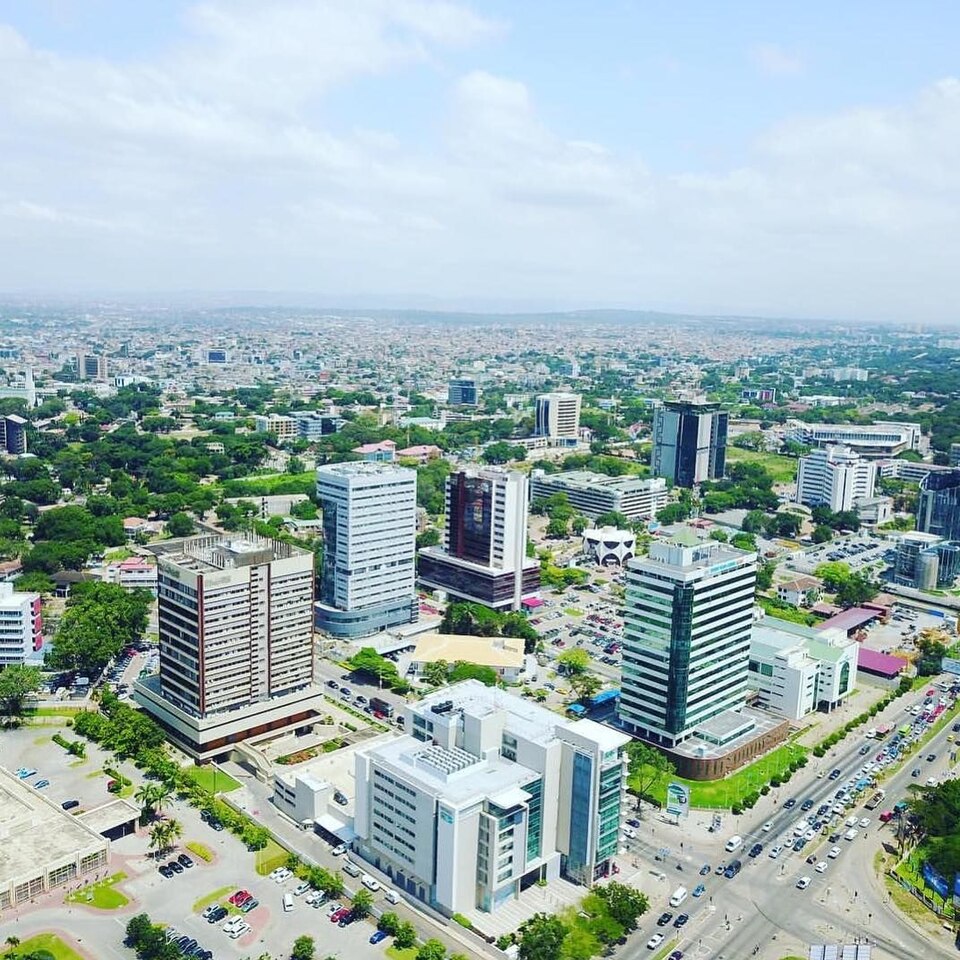 aerial view of Ghana capital