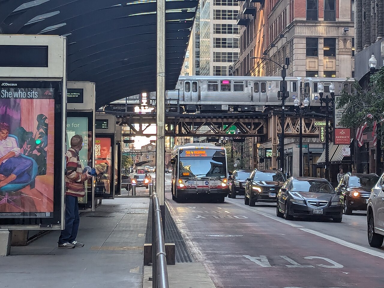 bus on a street in the city