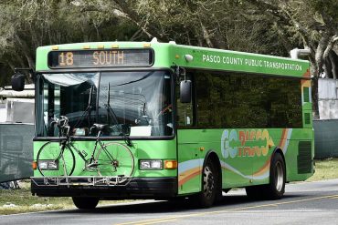 Pasco bus with a bicycle rack