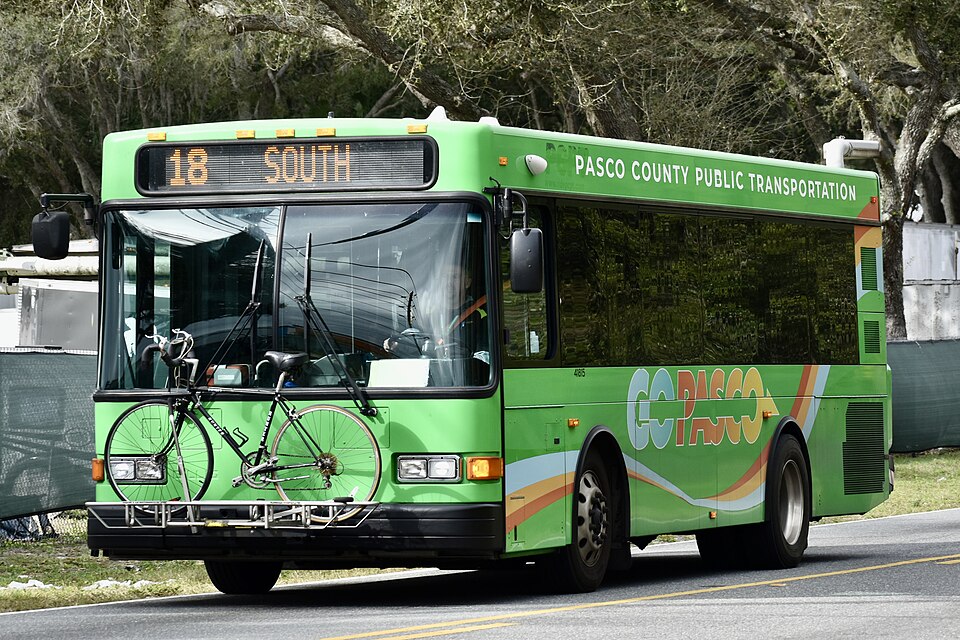 Pasco bus with a bicycle rack