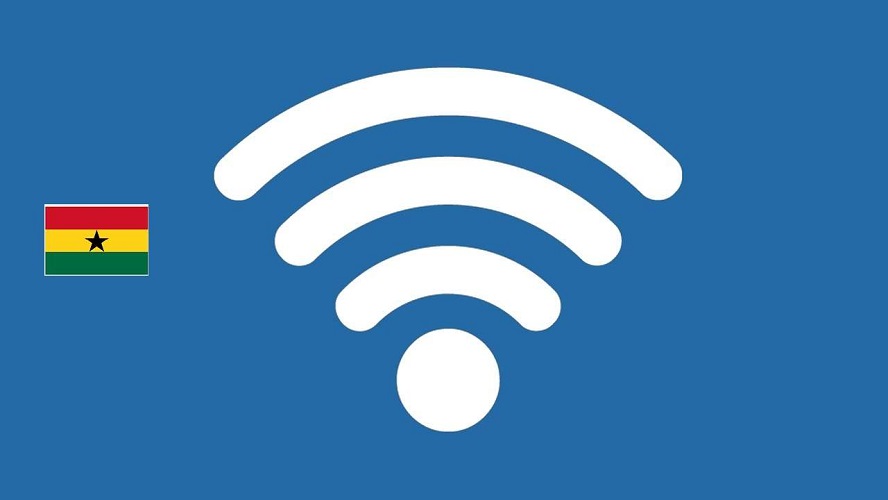 A wifi symbol and ghana flag