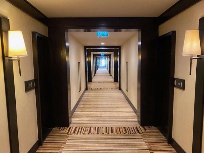 a hallway of a building in the capital of ghana