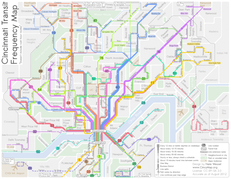 bus route of cincinati