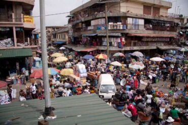 people shop at accra market