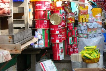 display of food items at market