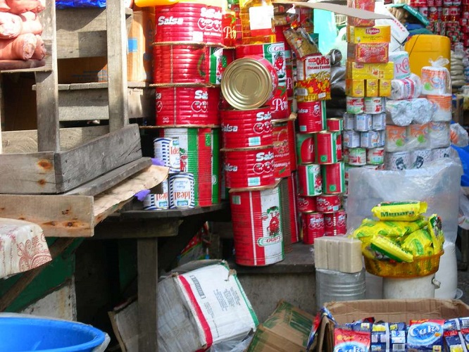 display of food items at market