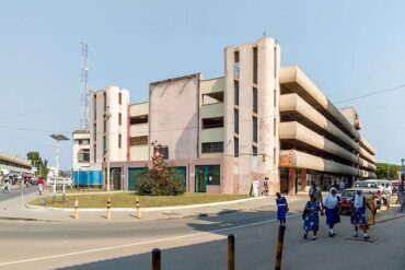 high street parking lot in the capital of ghana