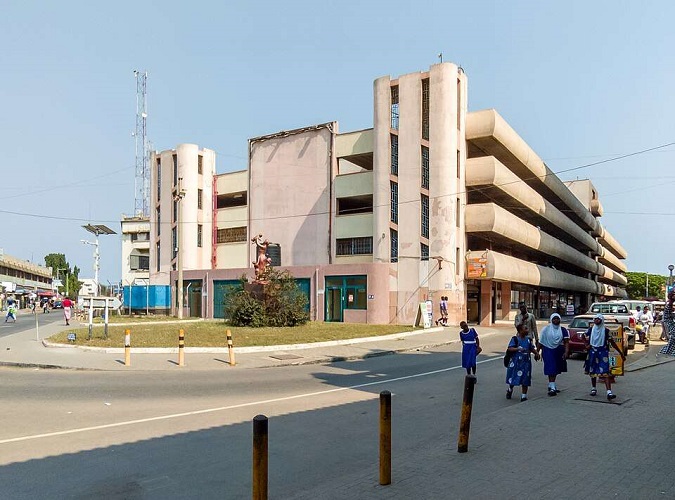high street parking lot in the capital of ghana