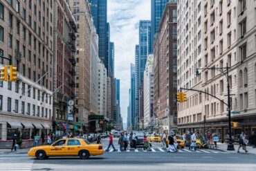 pedestrian crossing in new york