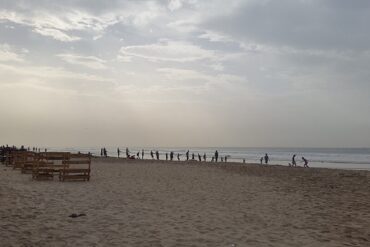 people at labadi beach in accra ghana