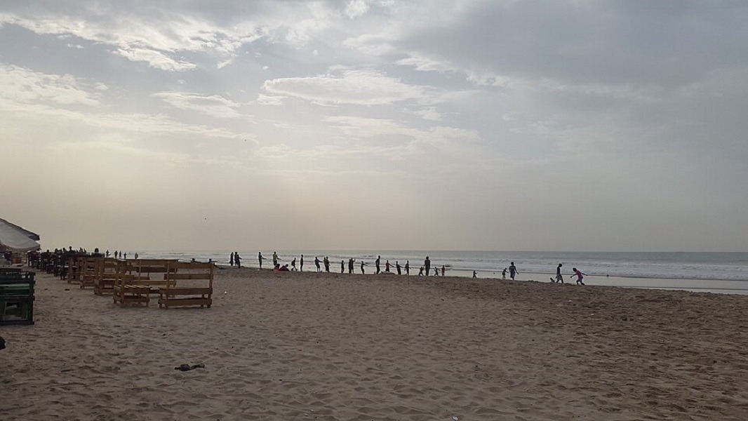 people at labadi beach in accra ghana