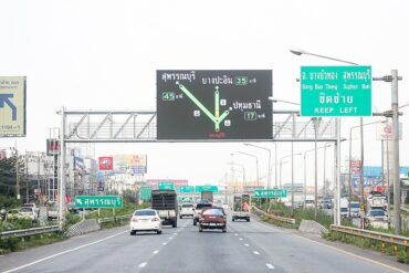 Digital Intelligent Transport Systems on a road in a city