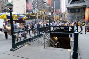 Entrance to port authority transit