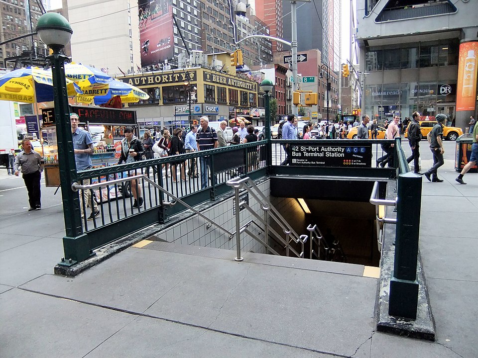 Entrance to port authority transit