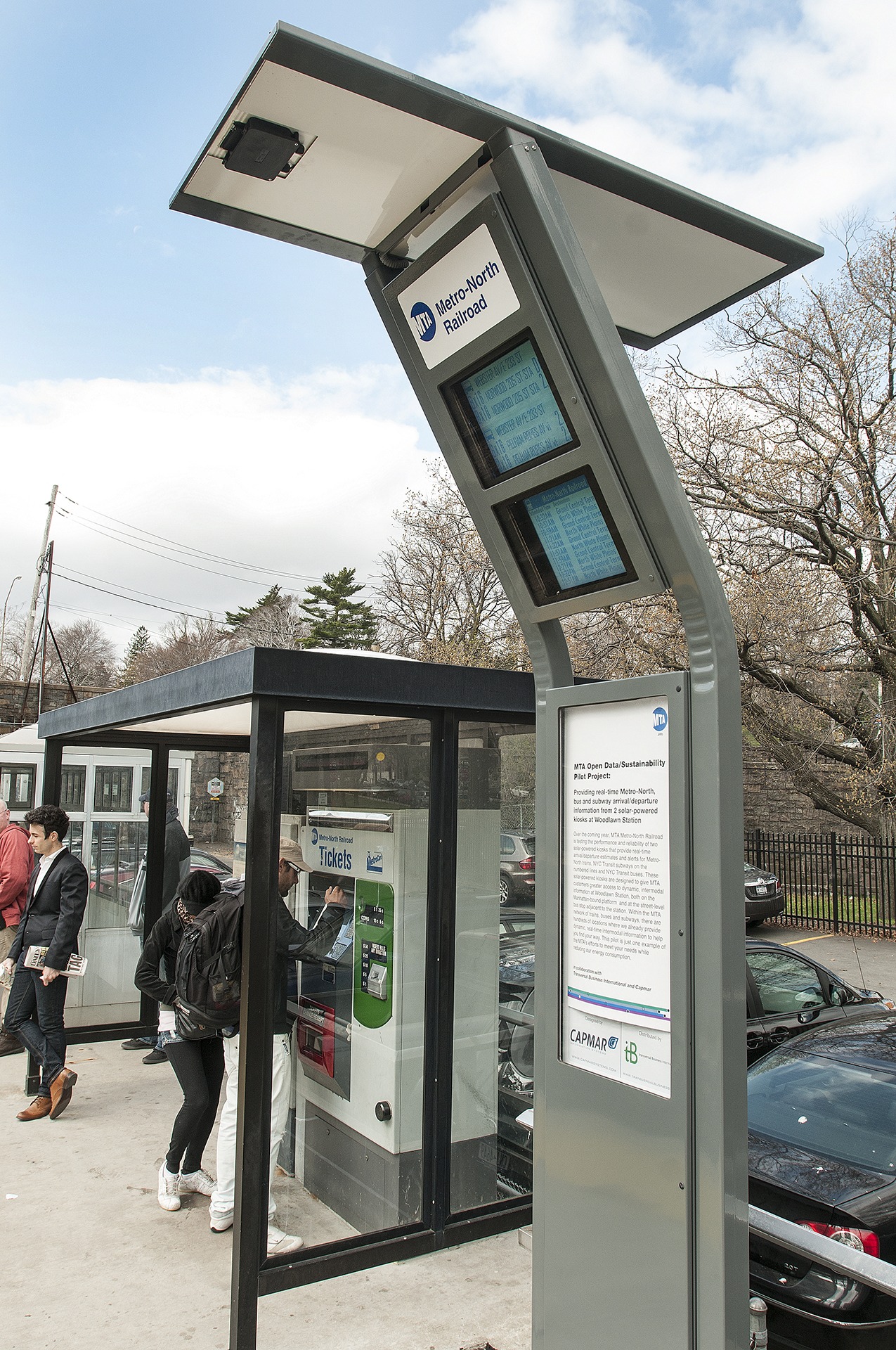 a ticket booth in operation