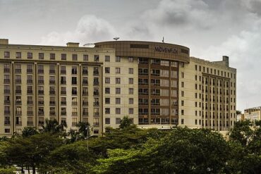 front view of movenpick ambassador hotel accra