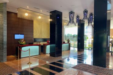 lobby of the Accra Marriott hotel