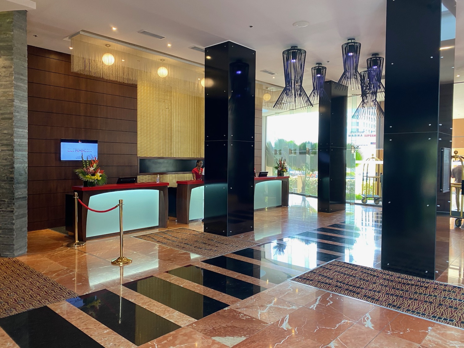 lobby of the Accra Marriott hotel