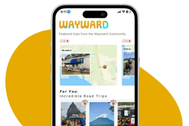 screenshot of a mobile trip planner app