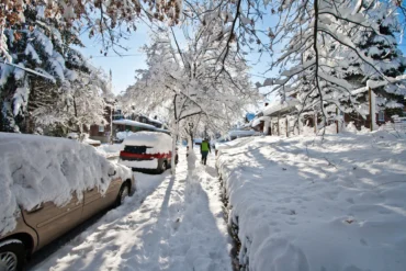 sidewalk snow in Michigan
