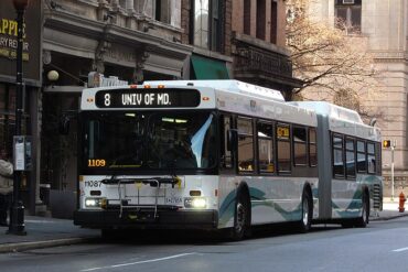 a public bus stops in Maryland