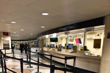 ticket counter for Penn Station for NJ TRANSIT