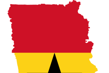 Ghana map with a flag
