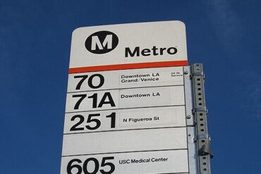 A bus sign in Los Angeles