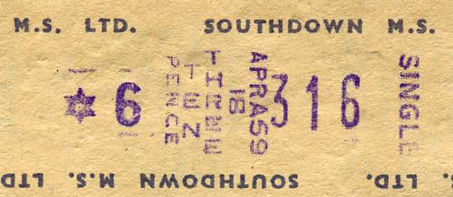 An example of a bus ticket for payment of fares
