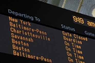 Digital display board for passengers