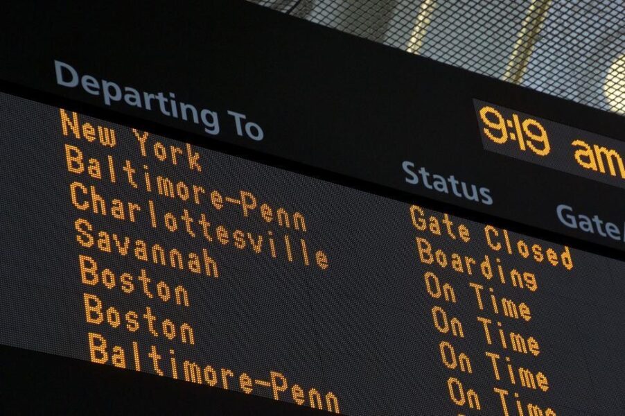 Digital display board for passengers