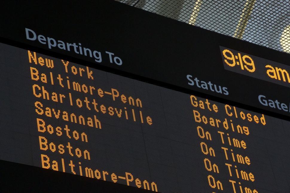 Digital display board for passengers