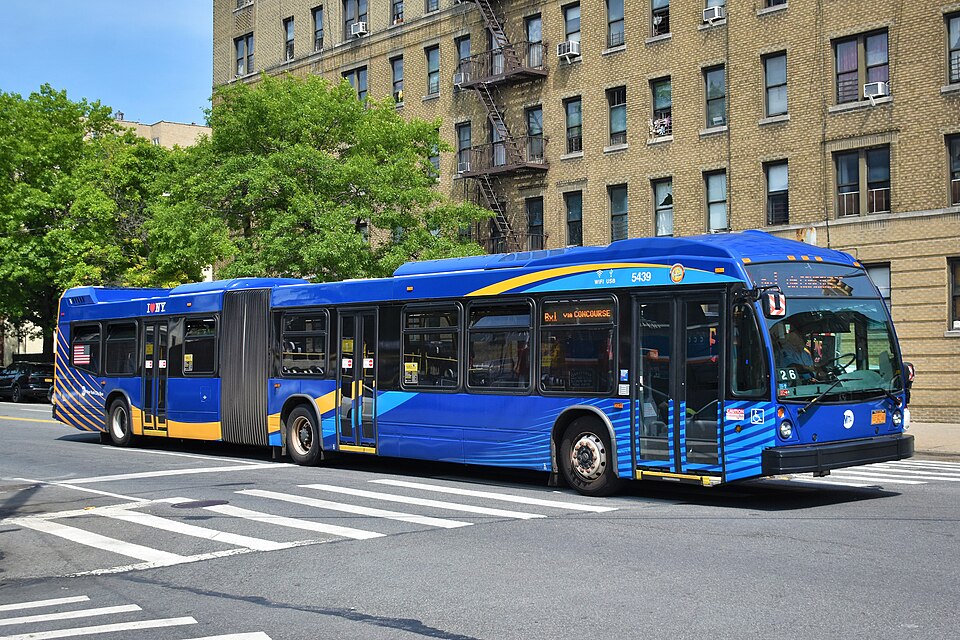 A public transit bus in New York