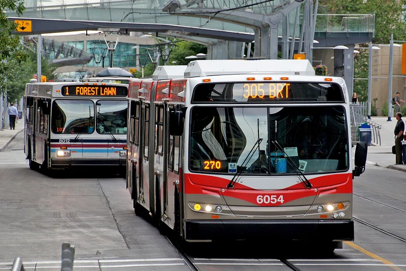 Buses arrive at a station (1)
