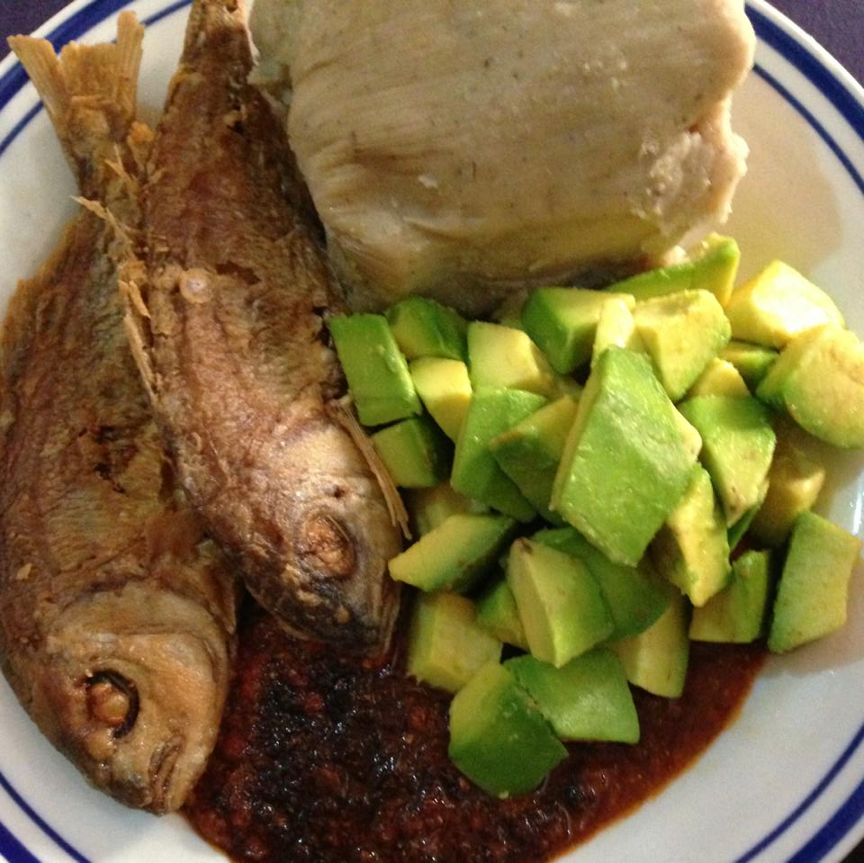 Kenkey and fish food eaten by the people of Greater Accra Region