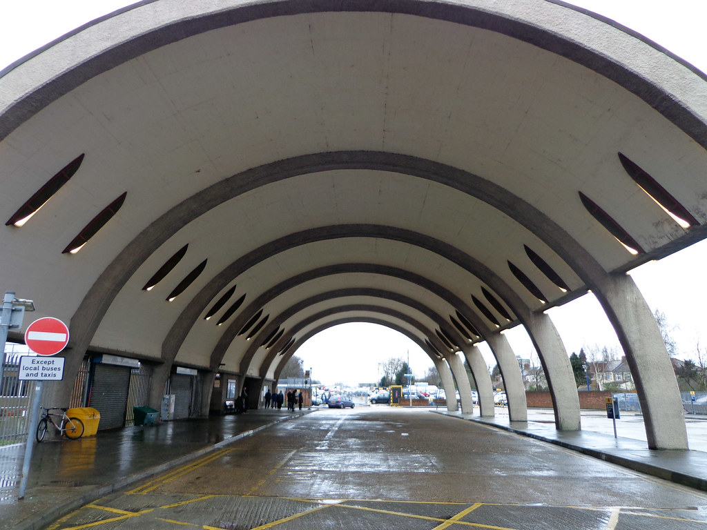 Parking space for buses at a station